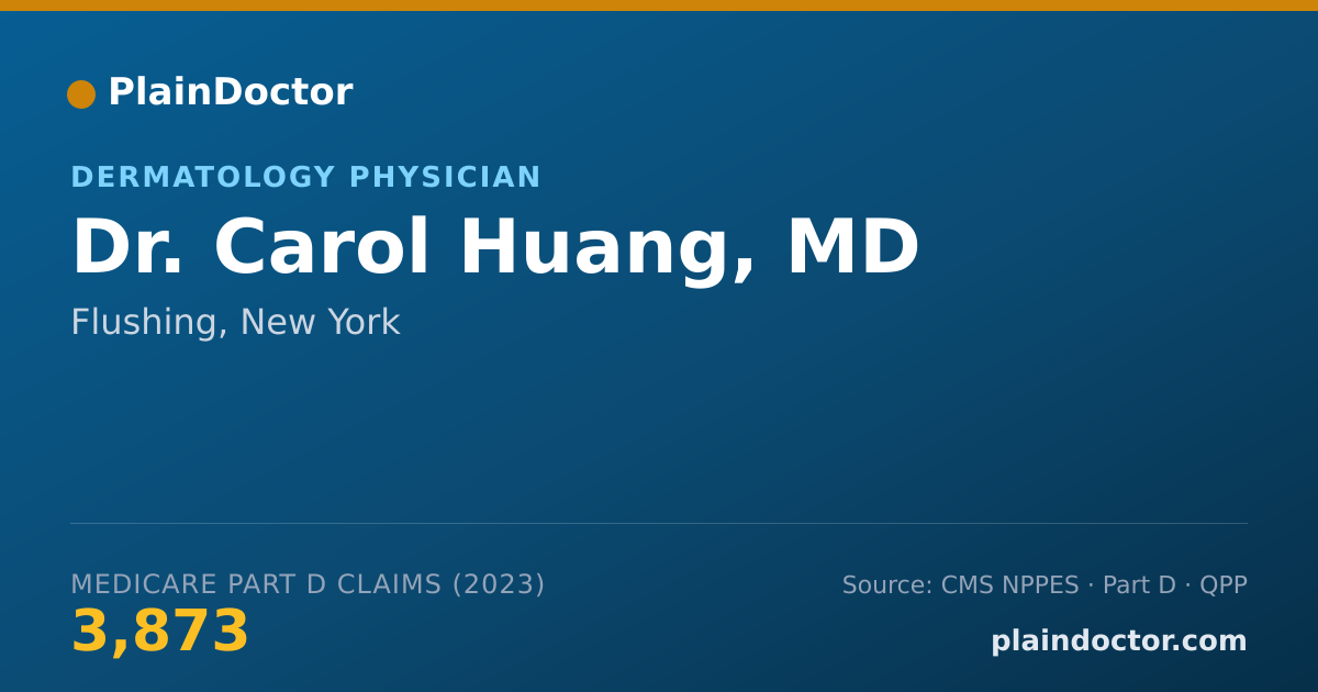 Shareable card for Carol Huang, MD - Dermatology Physician, Flushing, NY