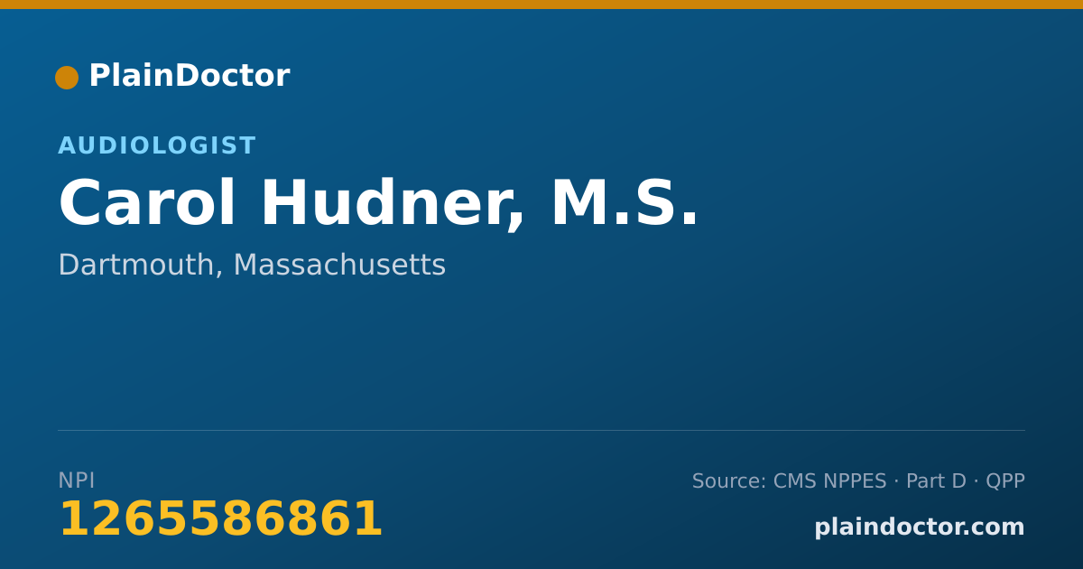 Shareable card for Carol Hudner, M.S. - Audiologist, Dartmouth, MA