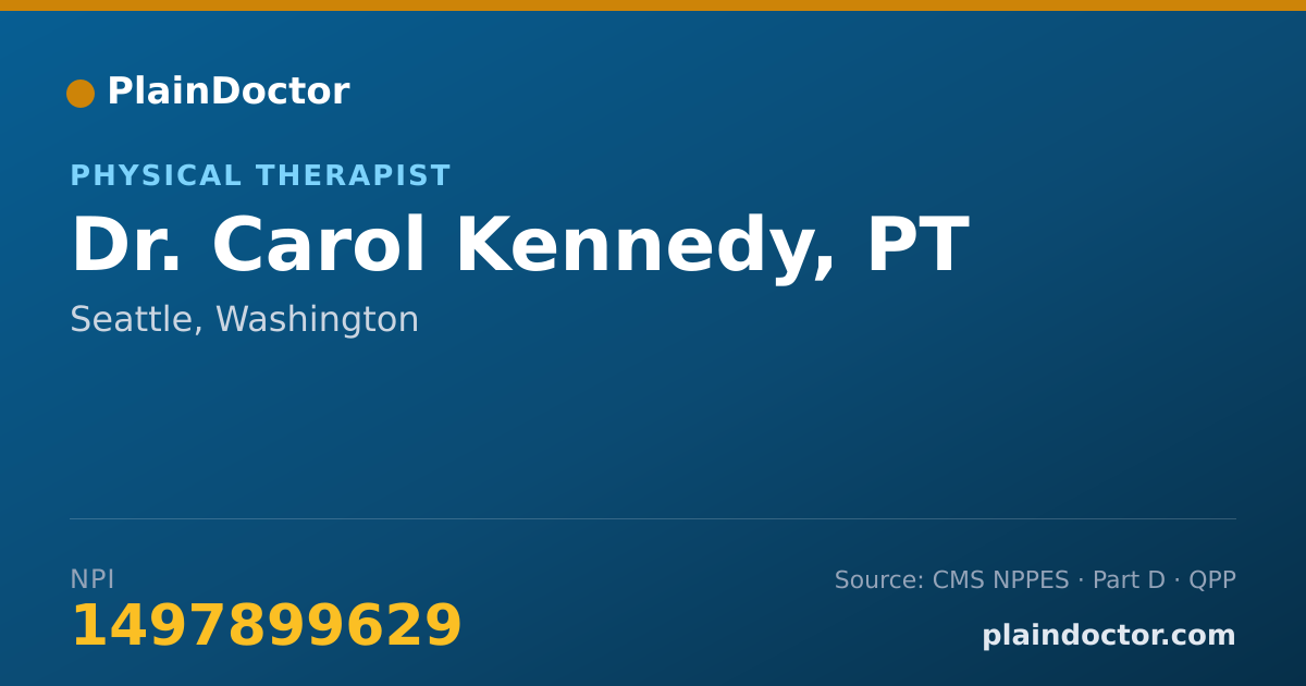 Shareable card for Carol Kennedy, PT - Physical Therapist, Seattle, WA