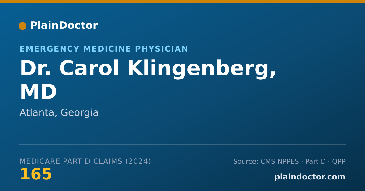 Shareable card for Carol Klingenberg, MD - Emergency Medicine Physician, Atlanta, GA