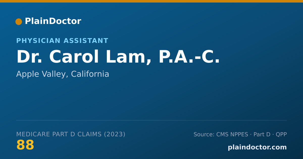 Shareable card for Carol Lam, P.A.-C. - Physician Assistant, Apple Valley, CA