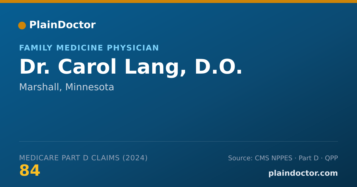 Shareable card for Carol Lang, D.O. - Family Medicine Physician, Marshall, MN