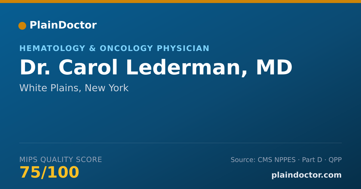 Shareable card for Carol Lederman, MD - Hematology & Oncology Physician, White Plains, NY