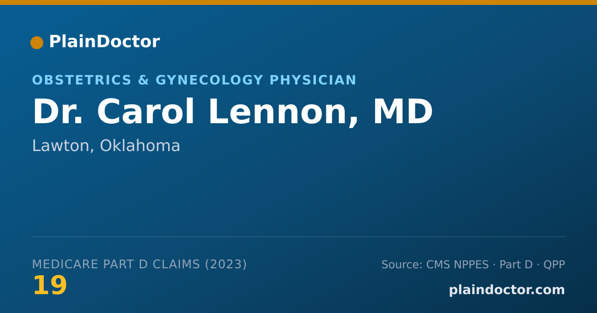 Shareable card for Carol Lennon, MD - Obstetrics & Gynecology Physician, Lawton, OK
