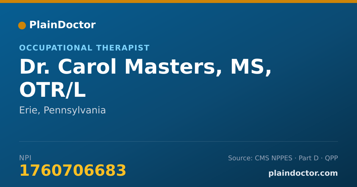Shareable card for Carol Masters, MS, OTR/L - Occupational Therapist, Erie, PA