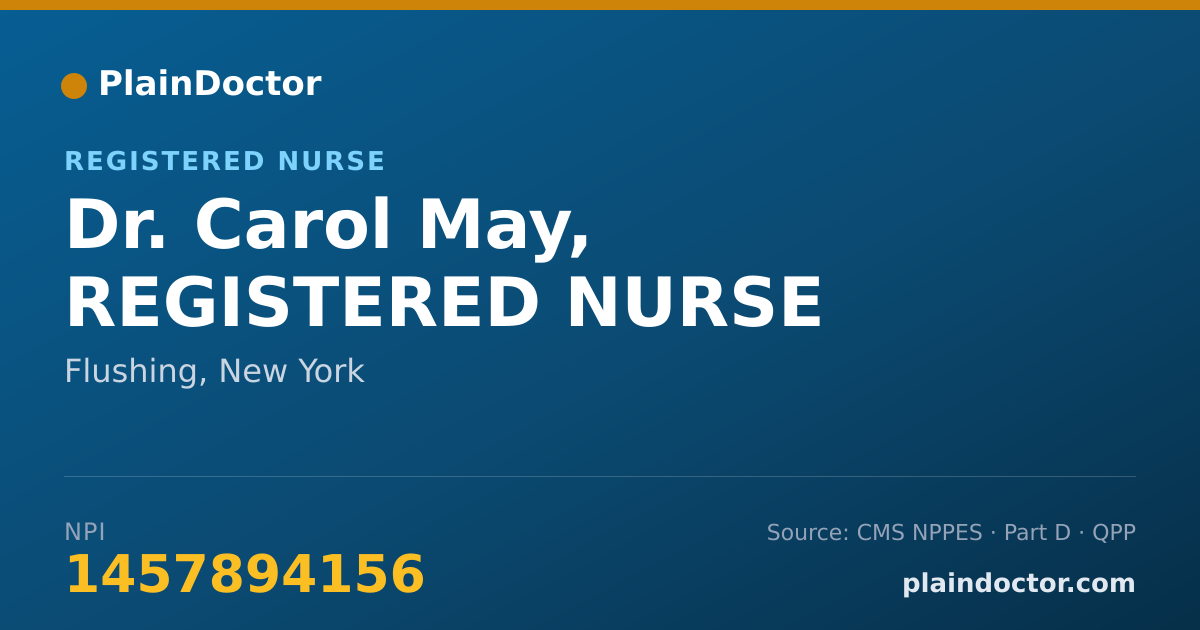 Shareable card for Carol May, REGISTERED NURSE - Registered Nurse, Flushing, NY