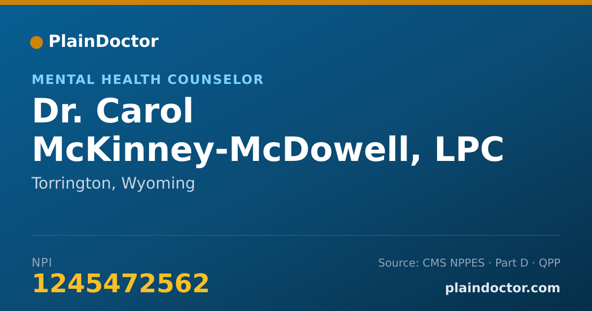 Shareable card for Carol McKinney-McDowell, LPC - Mental Health Counselor, Torrington, WY