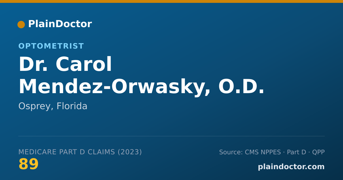Shareable card for Carol Mendez-Orwasky, O.D. - Optometrist, Osprey, FL