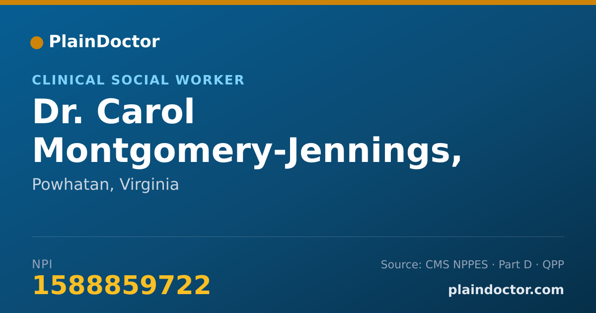 Shareable card for Carol Montgomery-Jennings, MA LCSW - Clinical Social Worker, Powhatan, VA