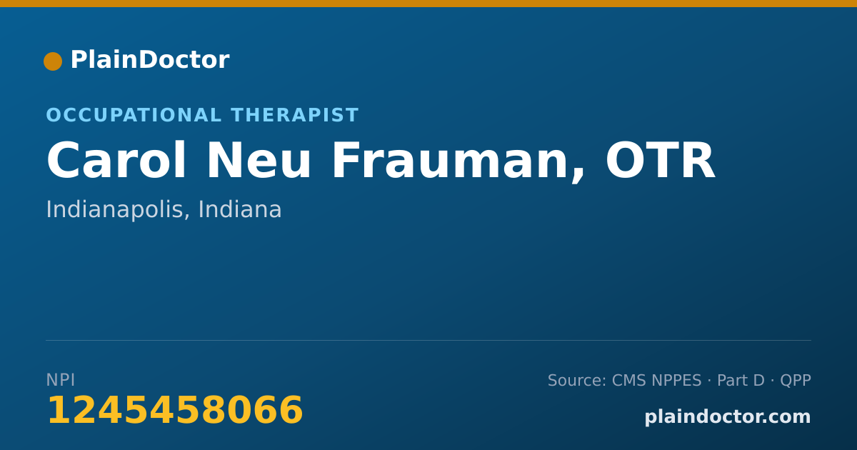 Shareable card for Carol Neu Frauman, OTR - Occupational Therapist, Indianapolis, IN