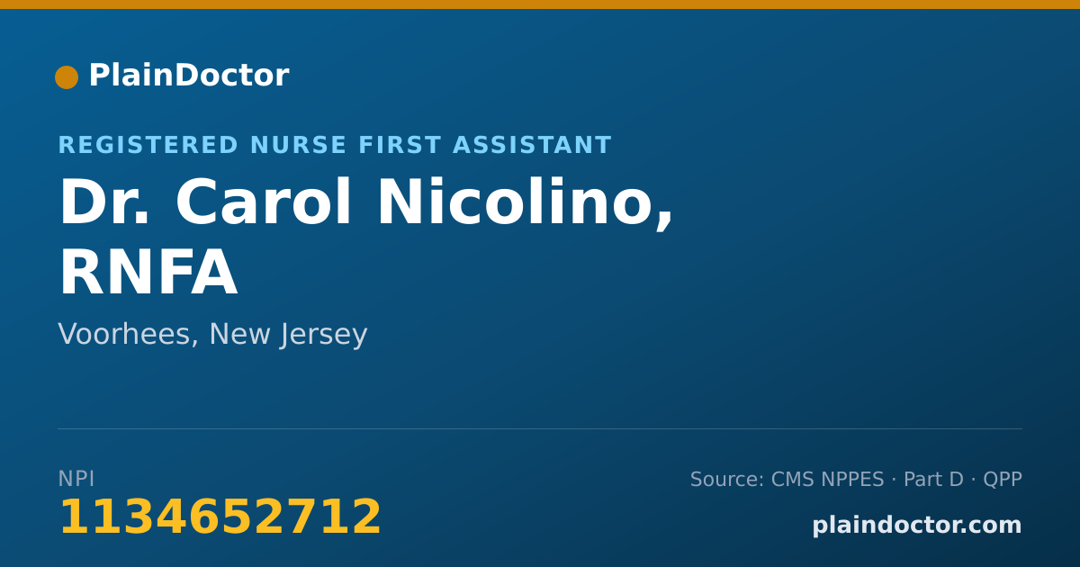 Shareable card for Carol Nicolino, RNFA - Registered Nurse First Assistant, Voorhees, NJ