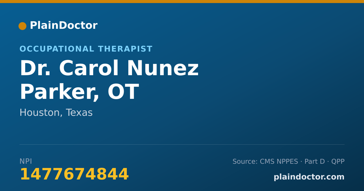 Shareable card for Carol Nunez Parker, OT - Occupational Therapist, Houston, TX