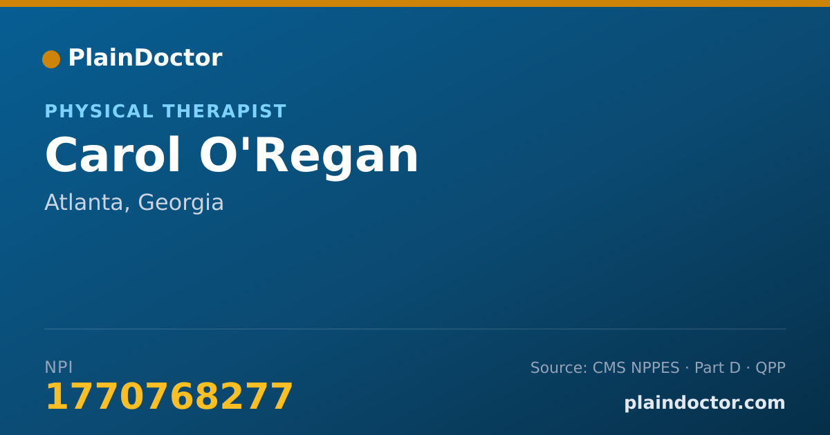 Shareable card for Carol O'Regan - Physical Therapist, Atlanta, GA