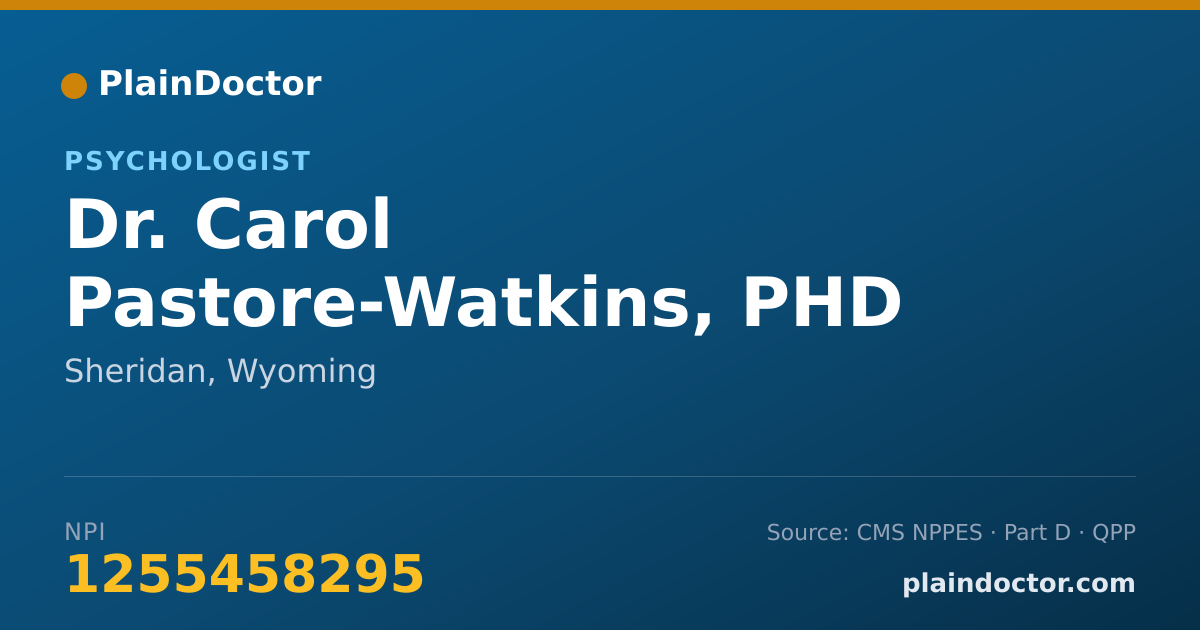 Shareable card for Carol Pastore-Watkins, PHD - Psychologist, Sheridan, WY