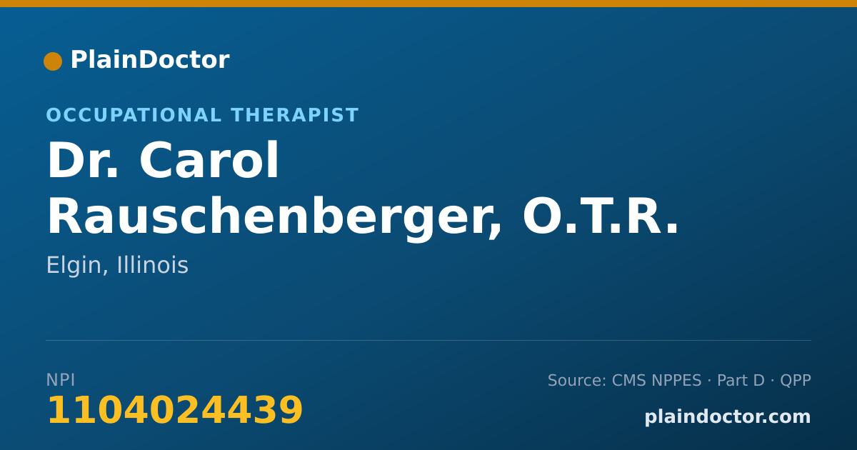 Shareable card for Carol Rauschenberger, O.T.R. - Occupational Therapist, Elgin, IL