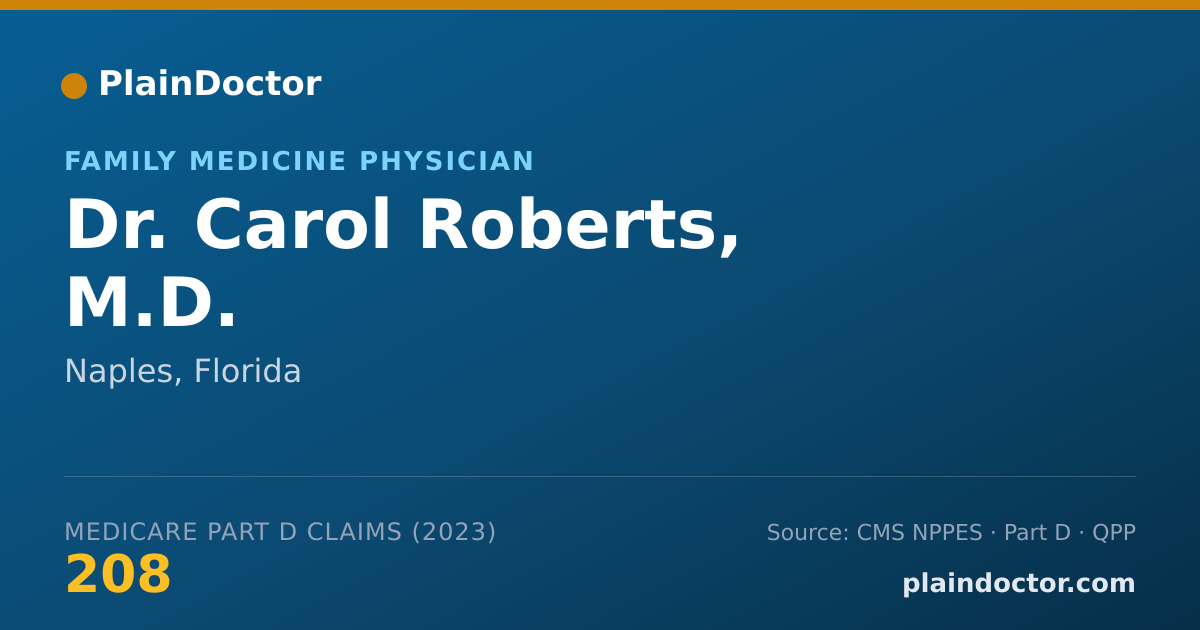 Shareable card for Carol Roberts, M.D. - Family Medicine Physician, Naples, FL