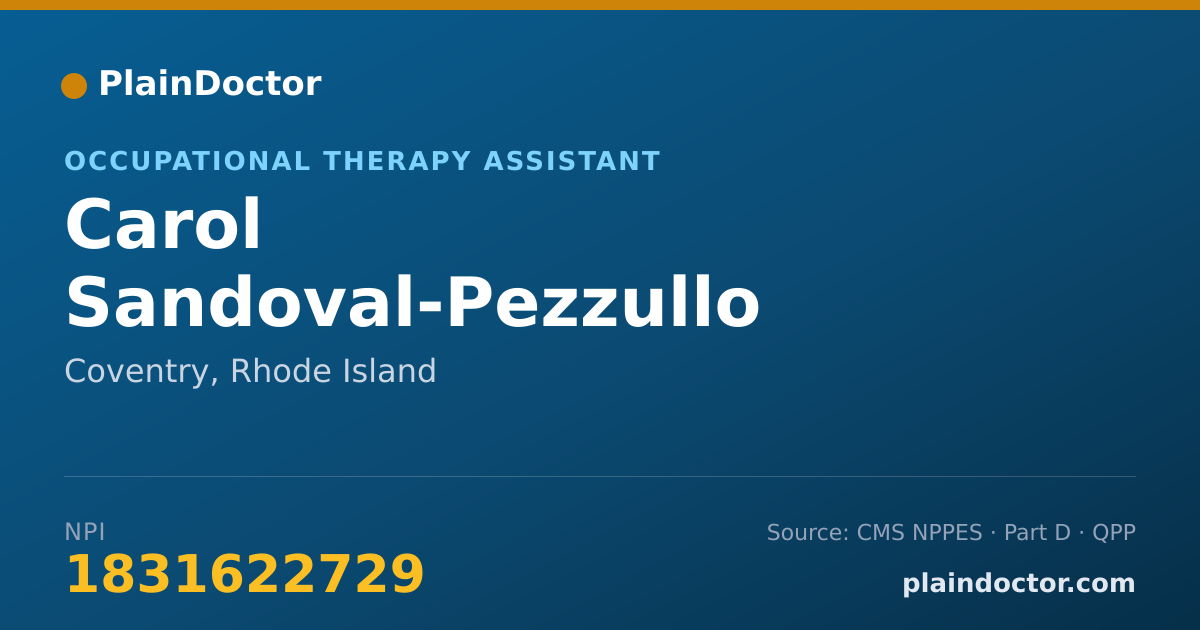 Shareable card for Carol Sandoval-Pezzullo - Occupational Therapy Assistant, Coventry, RI