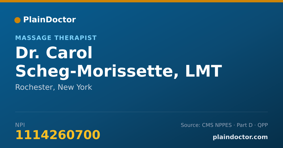 Shareable card for Carol Scheg-Morissette, LMT - Massage Therapist, Rochester, NY