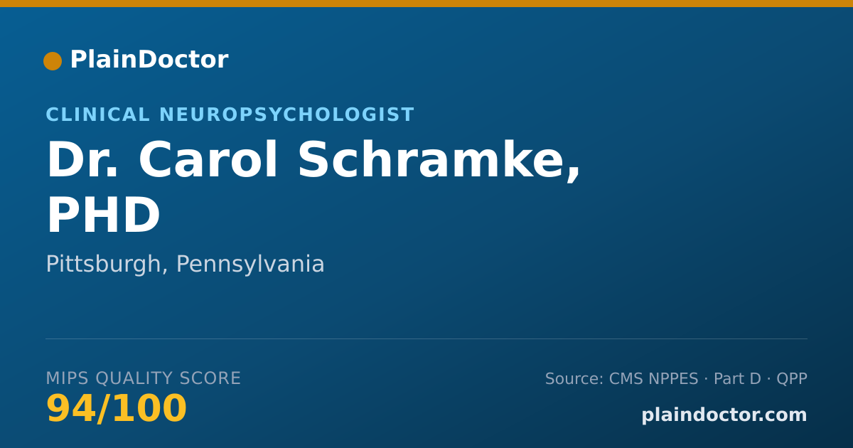 Shareable card for Carol Schramke, PHD - Clinical Neuropsychologist, Pittsburgh, PA
