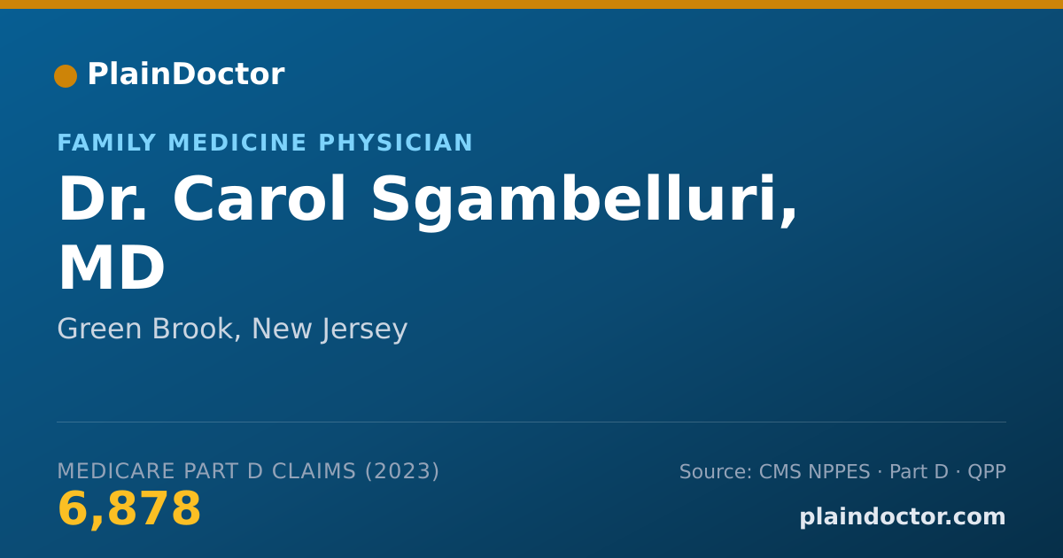 Shareable card for Carol Sgambelluri, MD - Family Medicine Physician, Green Brook, NJ