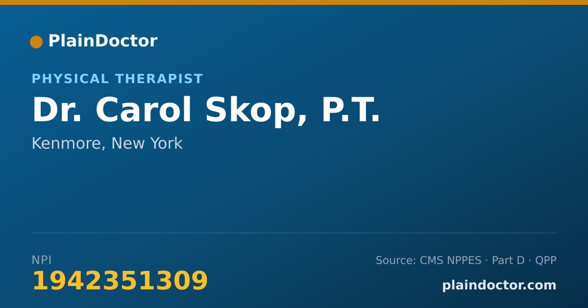 Shareable card for Carol Skop, P.T. - Physical Therapist, Kenmore, NY