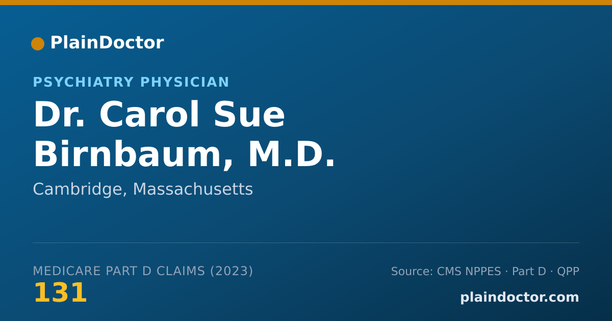 Shareable card for Carol Sue Birnbaum, M.D. - Psychiatry Physician, Cambridge, MA