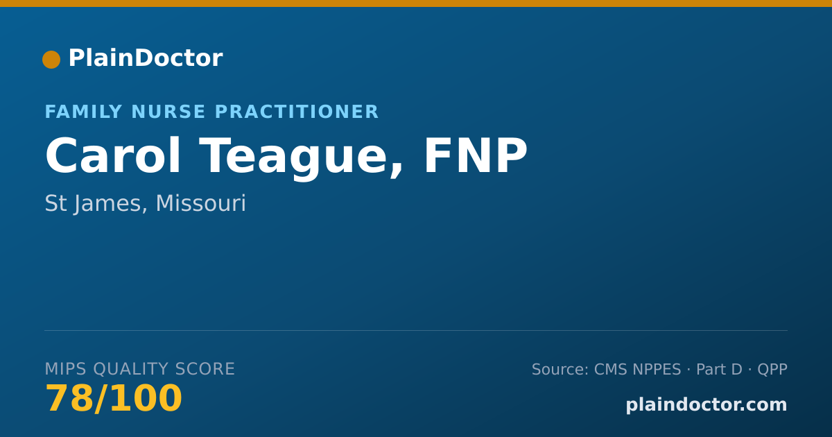 Shareable card for Carol Teague, FNP - Family Nurse Practitioner, St James, MO