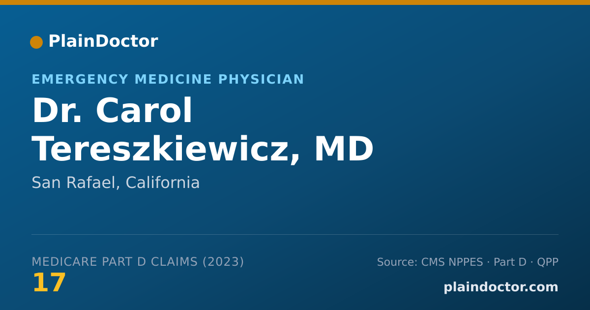 Shareable card for Carol Tereszkiewicz, MD - Emergency Medicine Physician, San Rafael, CA