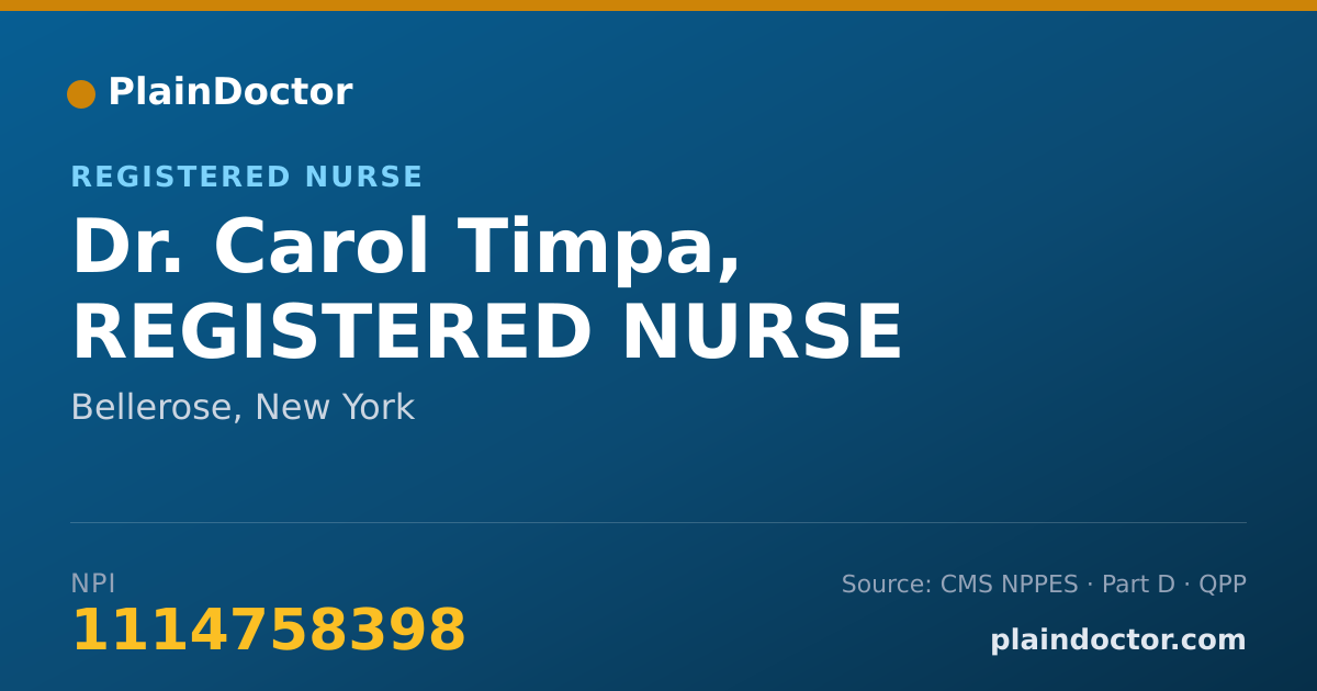 Shareable card for Carol Timpa, REGISTERED NURSE - Registered Nurse, Bellerose, NY