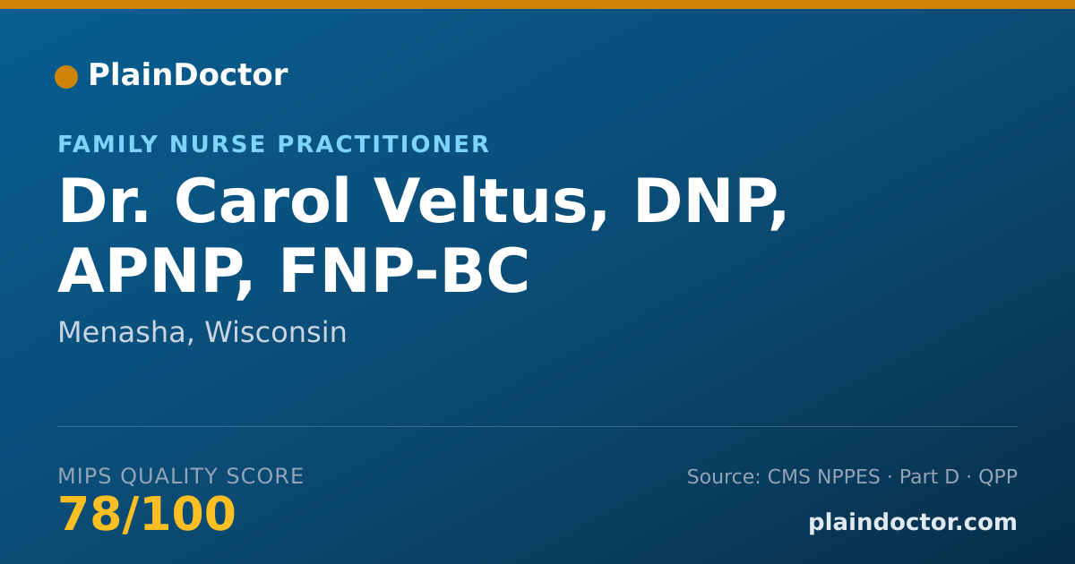 Shareable card for Carol Veltus, DNP, APNP, FNP-BC - Family Nurse Practitioner, Menasha, WI