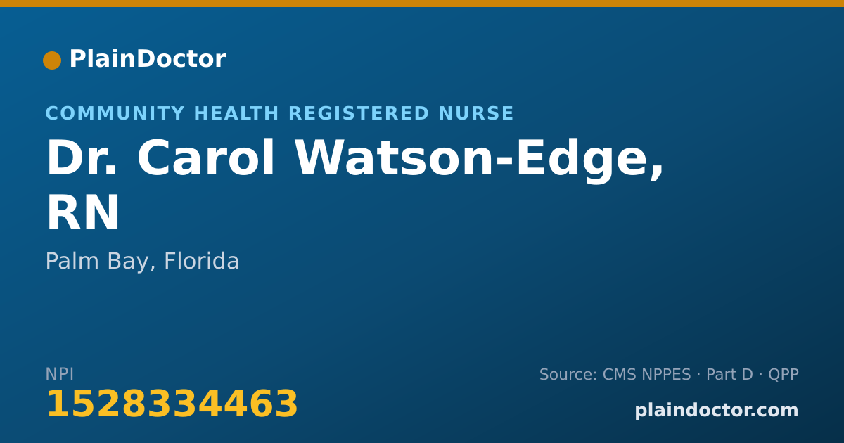 Shareable card for Carol Watson-Edge, RN - Community Health Registered Nurse, Palm Bay, FL