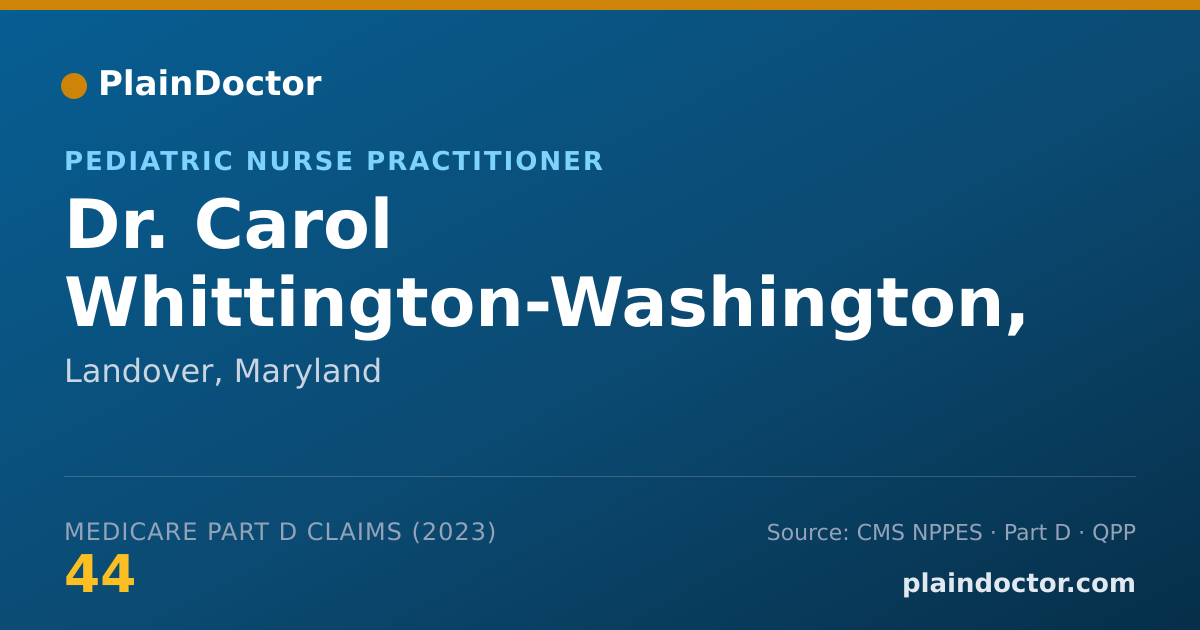 Shareable card for Carol Whittington-Washington, CRNP - Pediatric Nurse Practitioner, Landover, MD