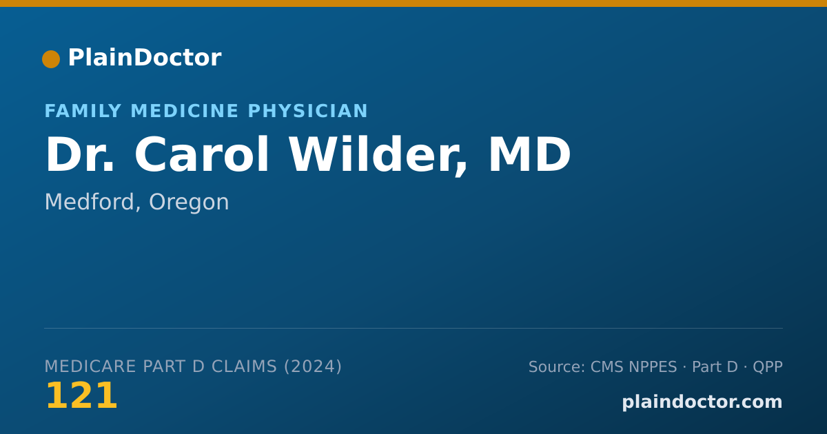 Shareable card for Carol Wilder, MD - Family Medicine Physician, Medford, OR