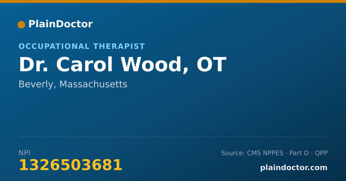 Shareable card for Carol Wood, OT - Occupational Therapist, Beverly, MA