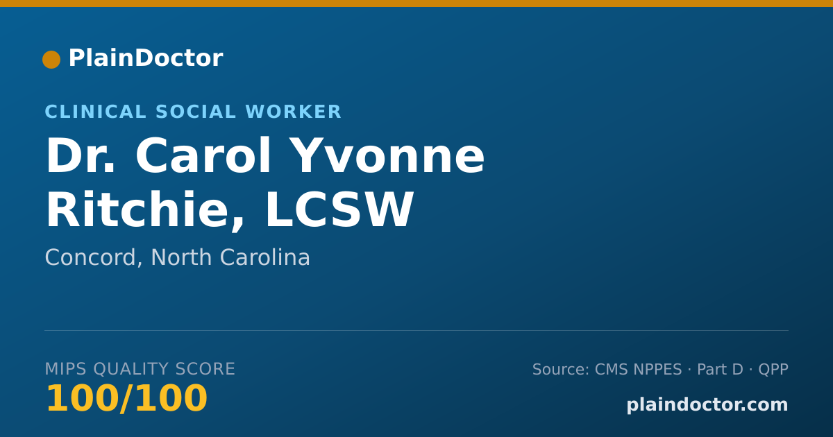 Shareable card for Carol Yvonne Ritchie, LCSW - Clinical Social Worker, Concord, NC