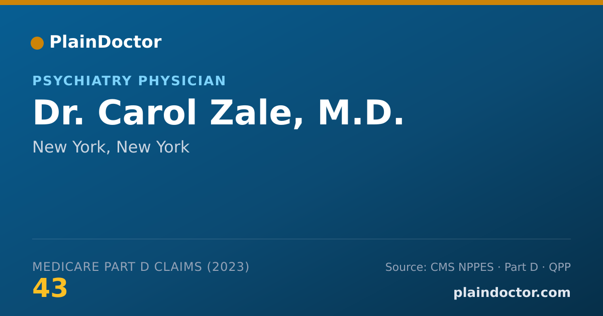 Shareable card for Carol Zale, M.D. - Psychiatry Physician, New York, NY