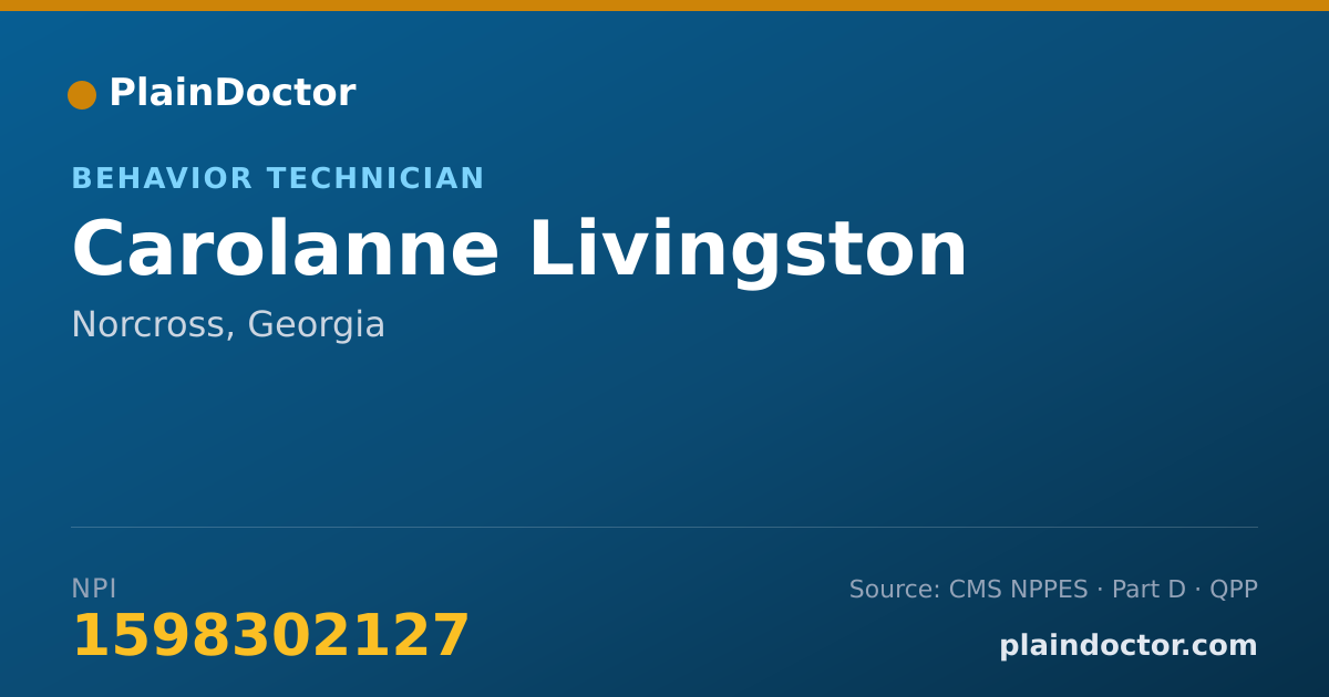 Shareable card for Carolanne Livingston - Behavior Technician, Norcross, GA