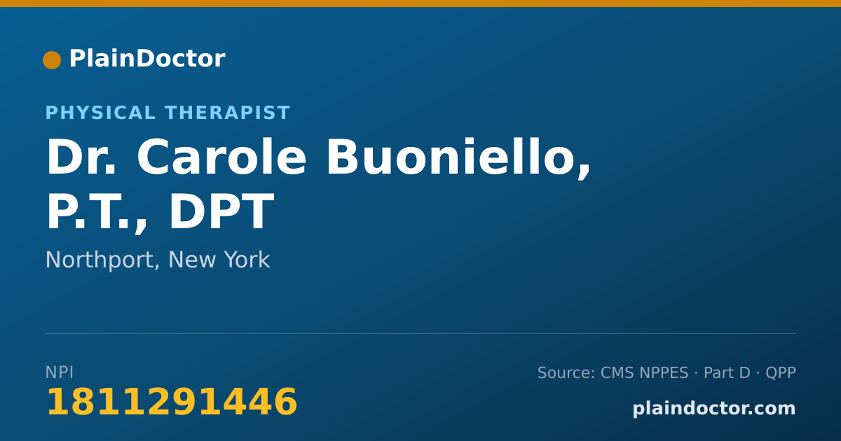 Shareable card for Carole Buoniello, P.T., DPT - Physical Therapist, Northport, NY