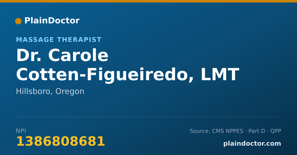 Shareable card for Carole Cotten-Figueiredo, LMT - Massage Therapist, Hillsboro, OR