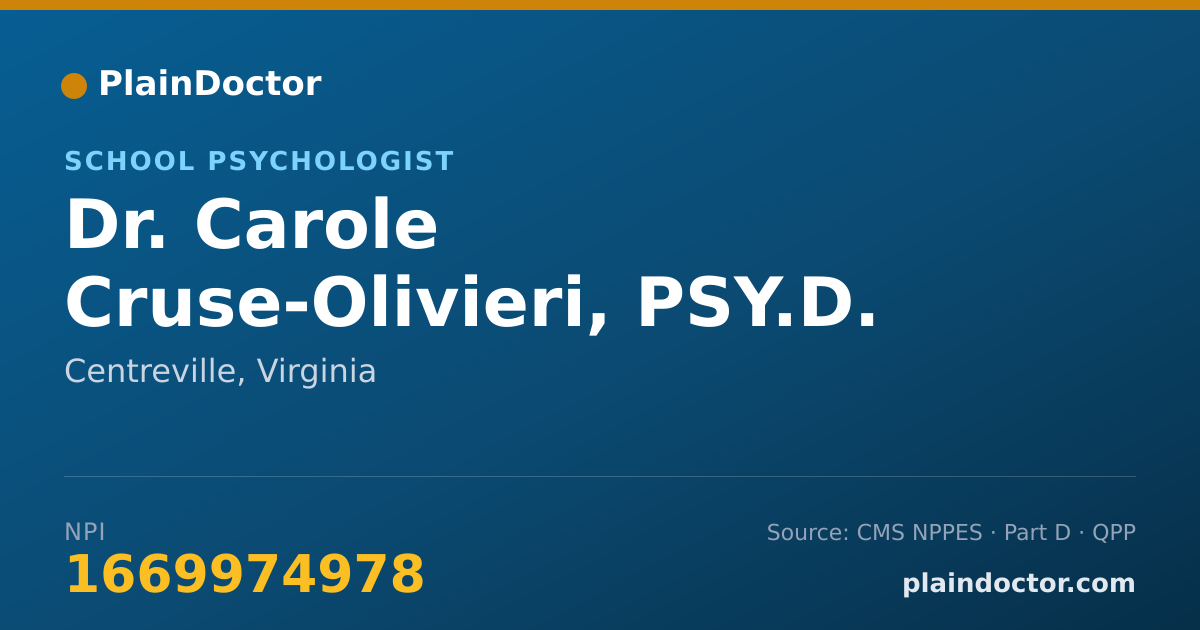 Shareable card for Carole Cruse-Olivieri, PSY.D. - School Psychologist, Centreville, VA