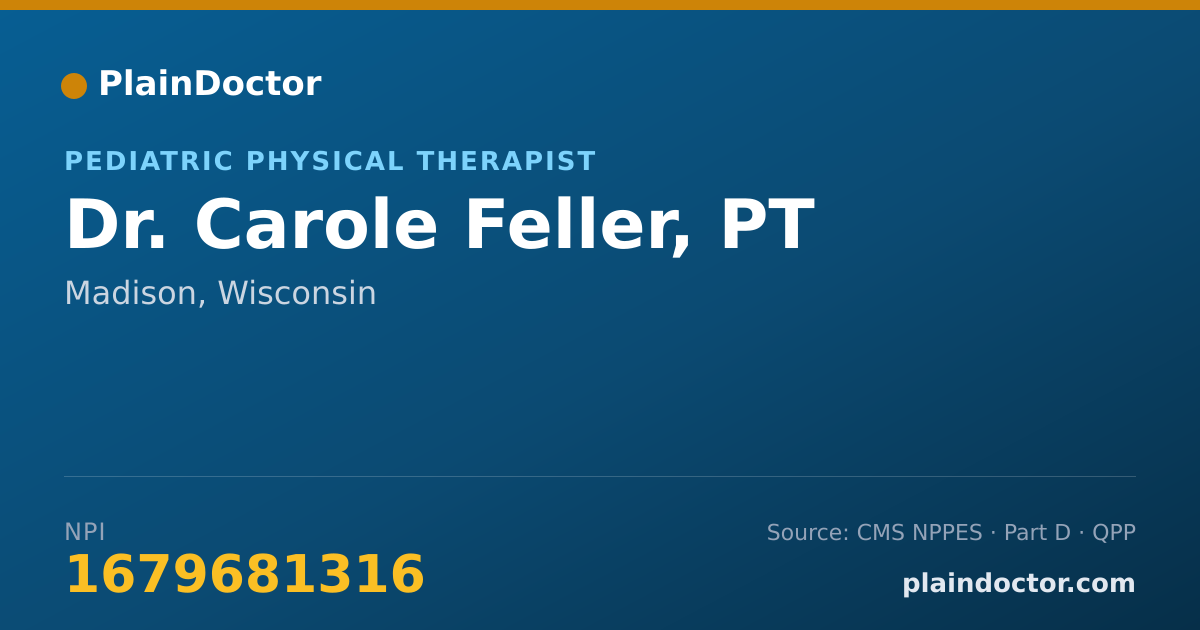 Shareable card for Carole Feller, PT - Pediatric Physical Therapist, Madison, WI