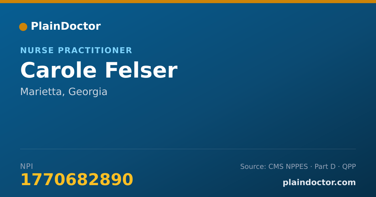 Shareable card for Carole Felser - Nurse Practitioner, Marietta, GA