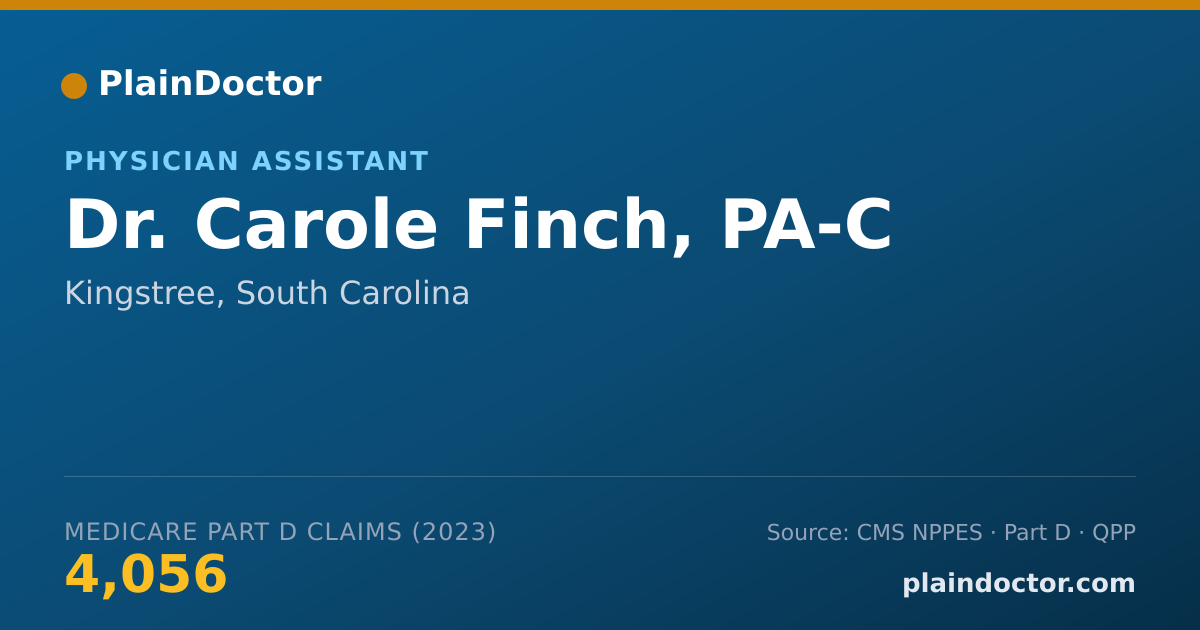 Shareable card for Carole Finch, PA-C - Physician Assistant, Kingstree, SC