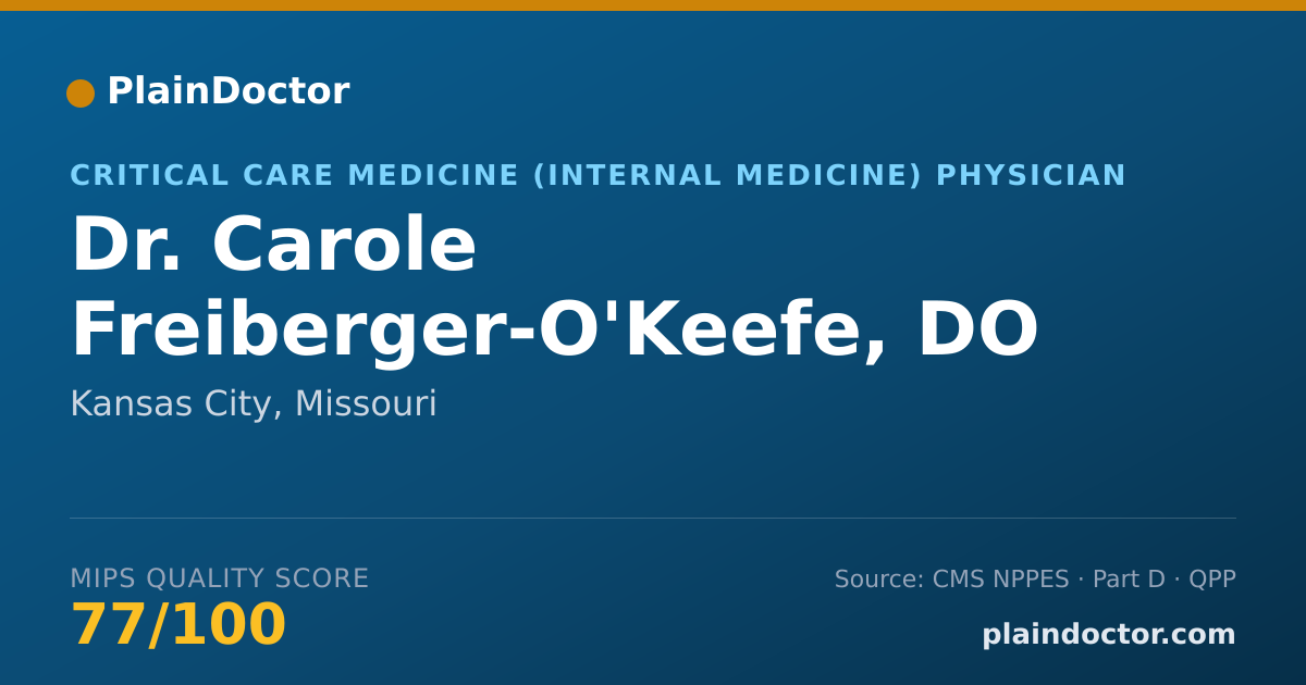 Shareable card for Carole Freiberger-O'Keefe, DO - Critical Care Medicine (Internal Medicine) Physician, Kansas City, MO