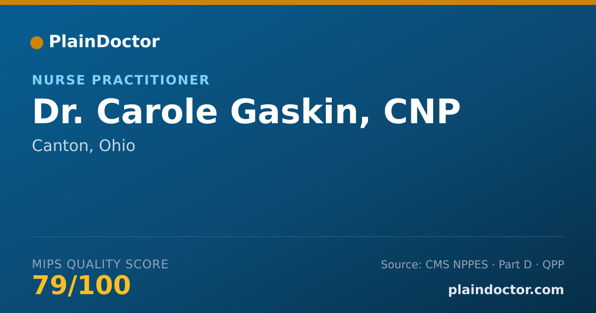 Shareable card for Carole Gaskin, CNP - Nurse Practitioner, Canton, OH