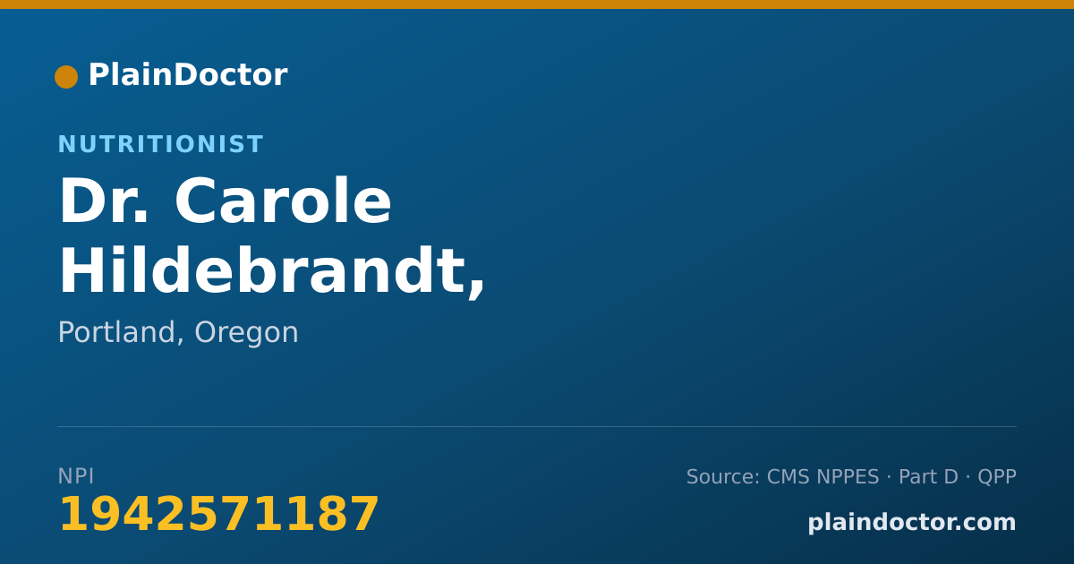 Shareable card for Carole Hildebrandt, NUTRITIONIST - Nutritionist, Portland, OR