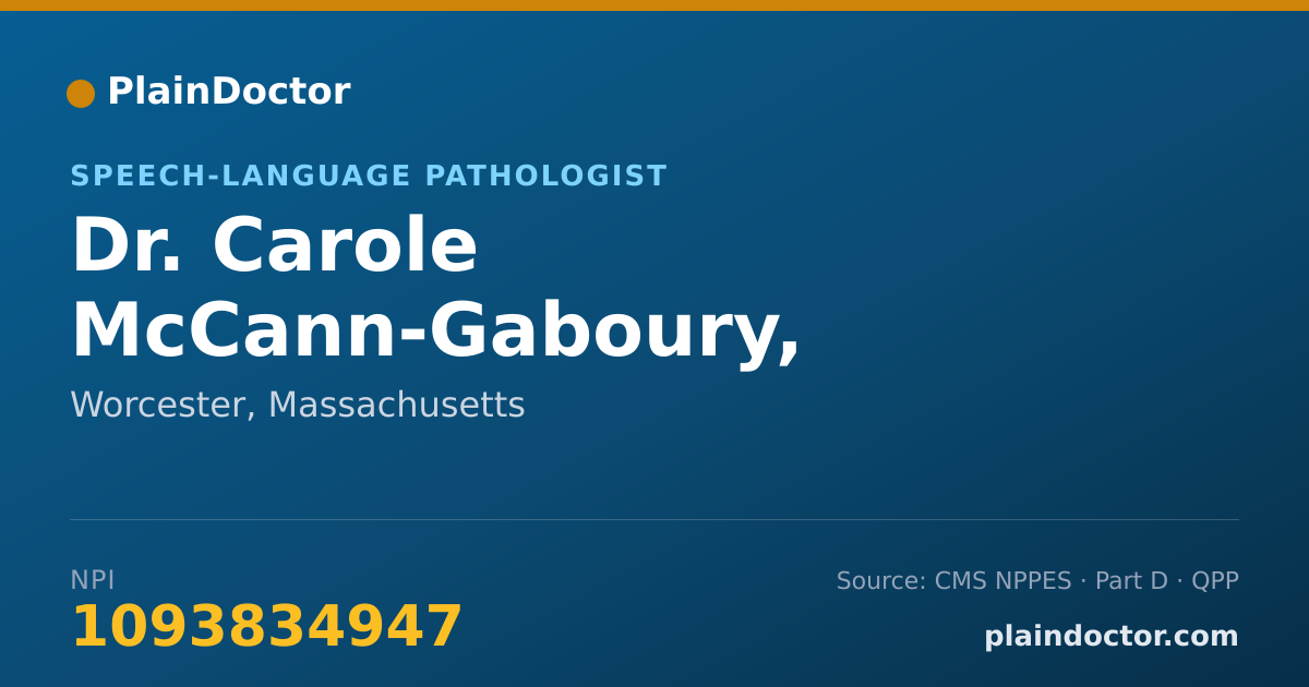 Shareable card for Carole McCann-Gaboury, C.C.C.-SLP - Speech-Language Pathologist, Worcester, MA