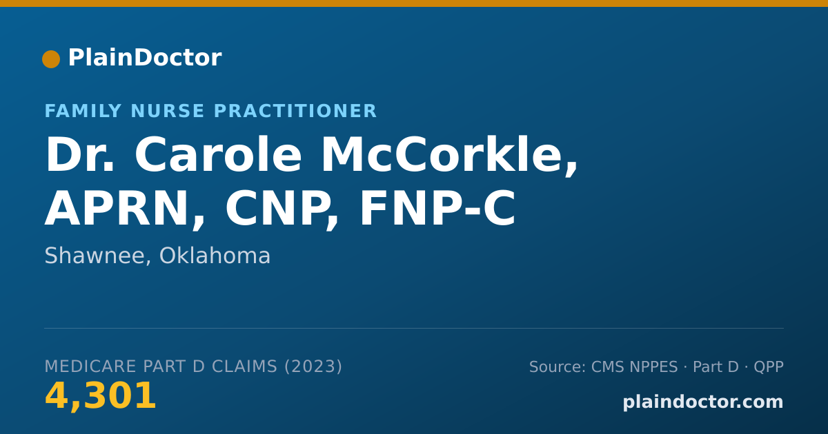 Shareable card for Carole McCorkle, APRN, CNP, FNP-C - Family Nurse Practitioner, Shawnee, OK