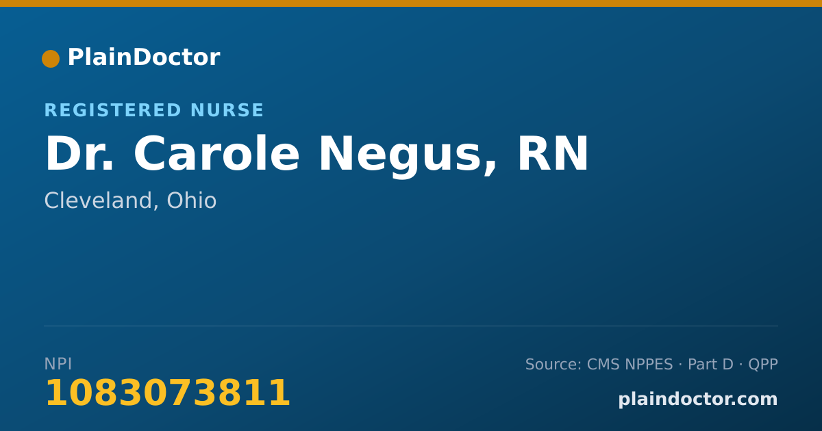Shareable card for Carole Negus, RN - Registered Nurse, Cleveland, OH