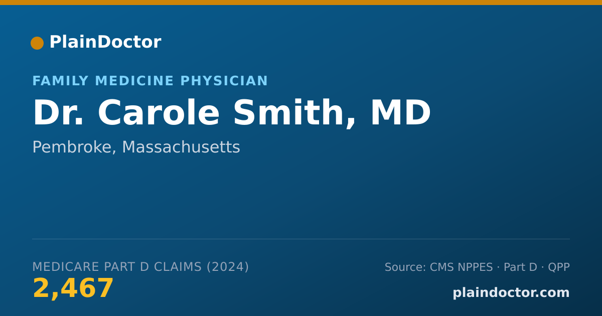 Shareable card for Carole Smith, MD - Family Medicine Physician, Pembroke, MA